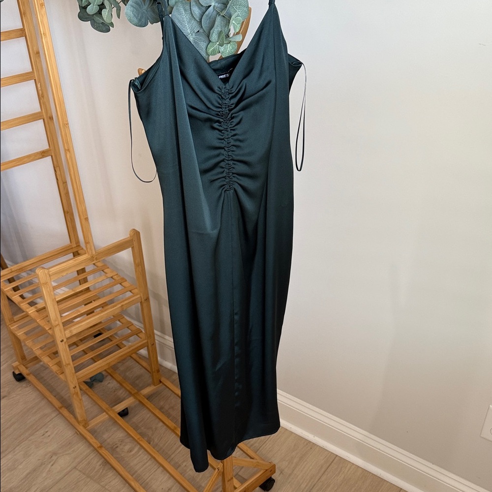 Express Deep Green Satin style Dress